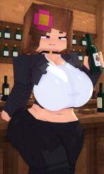 ai_generated alcohol bartender big_ass big_breasts jenny_belle_(slipperyt) minecraft tagme wine xoma4ek