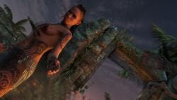 1girls 3d 3dcg absurd_res absurd_resolution belted_skirt beltskirt brown-haired_female brown_miniskirt brown_skirt citra_talugmai cleavage cutscene erect_nipples far_cry far_cry_3 filtered game_cg game_screenshot highres large_breasts male_pov mattiejas miniskirt multiple_tattoos navel short-haired_female short_skirt sideskirt skirt source_request topless_female ubisoft