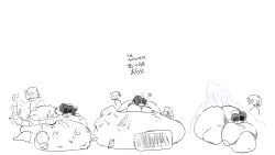 1girl 1girls black_and_white bondage fart fart_fetish female gas gassy gassy_female inflation mikal_(sinktober) object-vore object_insertion shygal shykal_(sinktober) sink_(sinktober)