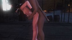 1boy 3d animated bandit black_hair breasts captured cat_ears cat_tail catgirl dark-skinned_male female final_fantasy final_fantasy_xiv gpose_(ffxiv) male miqo'te mp4 no_sound rape sex small_breasts tagme vaginal_sex video video_game_franchise