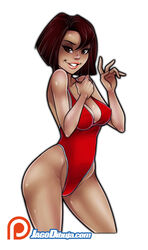 1girls dark-skinned_female dark_skin disney female female_only jago_dibuja redbone solo swimsuit the_proud_family trudy_proud