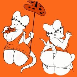 1girls 2026 2d animated anthro ass ass_jiggle big_ass big_breasts breasts breasts_out fat_ass female furry furry_only hands_on_ass little_caesars mouse mouse_ears mouse_girl mouse_tail orange_background orange_clothing pinkanimations pizza shaking_ass snazzle snazzle_snapp tail thick_thighs thighs twitter_link white_body white_fur