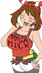 1girls alternate_version_available cameltoe cleavage curvy erect_nipples female huge_areolae human human_only large_breasts matsu-sensei may_(pokemon) may_(pokemon_oras) mega_milk pokemon pokemon_oras puffy_nipples short_hair voluptuous wide_hips