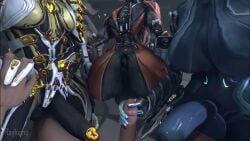 3d 3girls big_ass big_penis dickgirl futanari looking_at_viewer mag_(warframe) male mesa_(warframe) mesa_prime_(warframe) no_sound pov rayhuma shaking_ass tagme valkyr_(warframe) video warframe