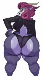 1girls absa anthro anthro_female back_view edit edited edited_ai from_behind goat goat_girl goat_horns goat_tail panties rivals_of_aether secretary self_upload solo source_request sssonic2 tagme