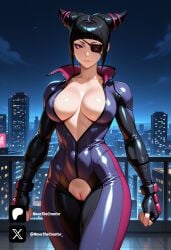 1female ai_generated big_ass big_breasts black_hair breasts city_background cityscape colored drill_hair eye_patch female from_front front_view juri_han leotard light-skinned_female light_skin looking_at_viewer muscular night novathecreator pink_eyes pussy sexy sexy_body sexy_pose side_boob standing street_fighter tied_hair uncensored vagina visible_pussy visible_vagina vulva