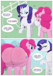 animal_ass ass ass_bigger_than_head ass_focus ass_size_difference big_ass bubble_butt clueless clueless_female coffilatte dumb_girl dumptruck_ass fat_ass friendship_is_magic gigantic_ass horse horse_girl huge_ass large_ass massive_ass my_little_pony my_little_pony_friendship_is_magic pink_body pink_hair pinkie_pie_(mlp) pony pony_girl purple_hair rarity_(mlp) smiley_face suggesting sweatdrop white_body wobbling_ass worried worried_look