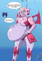 1boy1girl big_belly breasts elita-one fembot happy_male humanoid_robot machine machine_girl married_couple optimus_prime pregnant pregnant_female robot robot_girl sexy_body straight transformers transformers_g1