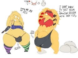 2026 2female 2futa 2futanari 2girl 2girls accessories armband armbands balls balls_bulge balls_visible_through_clothing barely_clothed belly big_breasts big_penis black_accents black_bra black_clothing black_underwear blue_clothing blue_top blue_topwear blush bra_strap breasts breath_cloud bulge bulge_through_clothing chubby cleavage clothed clothing cock cock_size_difference condom condom_balloon dialogue digital_art digital_drawing_(artwork) digital_media elliot_(forsaken) english_text erection female female_focus filled_condom filled_condoms flaccid forsaken_(roblox) futanari green_accents grey_body grey_skin hips holding_penis hyper hyper_cock hyper_penis leaking leaking_precum like_goal long_hair mostly_nude no_pants noob noob_(forsaken) noob_(roblox) on_back panties panting penis penis_bulge penis_growth penis_size_difference purple_accents red_accents red_clothing red_shoes red_topwear roblox roblox_game robloxian scene_(fashion) scene_hair scene_noob scenecore scenecore_elliot shoes side_view slightly_chubby solo solo_female standing surprised surprised_expression surprised_face surprised_look sweat sweatdrop sweaty text thick_thighs thighs thong tummy used_condom used_condoms wide_hips yellow_body yellow_hair yellow_skin zavie_(forsaken) zoe_artz