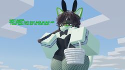 1boy 3d baseball_bat bunny_ears bunnysuit clothed clothing fishnets roblox roblox_avatar robloxian solo tagme thick_thighs thighs weedcatrr34