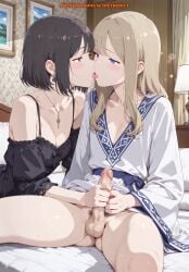 2boys ai_generated ass balls femboy handjob kissing meybekity otoko_no_ko penis trap yaoi