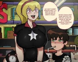 1boy1girl ben_10 ben_tennyson big_breasts blonde_female blonde_hair blush breasts cousins female jpg large_breasts lucy_mann male tagme theodyss twitter_link voluptuous