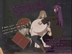 1futa dirty_talk editorl english_text female fern_(sousou_no_frieren) frieren huge_ass screenshot_edit sousou_no_frieren stuck text