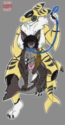 absurd_res anthro bondage collar cynical_draws duo female fish hi_res male male/female marine petplay roleplay shark synth_(disambiguation)