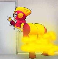 ass bathroom big_ass brawl brawl_stars desiree door fart fart_fetish hurry_up max_(brawl_stars) wet_fart