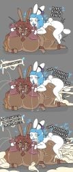 1female 1futa 1girls anthro big_areola big_ass big_breasts big_lips big_nipples bigger_female blue_hair brat breasts_bigger_than_head bunny_ears bunny_girl commission crying crying_with_eyes_open cum cum_inside cumming_while_penetrating curly_hair dark_skin dark_skinned_female dubious_consent excessive_cum fat_ass female freckles freckles_on_ass freckles_on_breasts freckles_on_face furry futa_on_female futanari giant_sperm grabbing_nipples heart huge_breasts hyper_cum impregnating_rape impregnation intersex lactating lactating_nipples lactation light_skin massive_breasts milk milk_squirt milkbuni milkbuni_(character) milking milking_breasts mounted mounting multiple_images nipple_play nude on_floor overflowing_cum pulling_nipples rabbit_girl rape raped red_hair rolling_eyes sex sexual_assault smaller_futa someone_else's_oc stitched straight_hair sweat swinging_balls taller_girl tears thick thick_lips