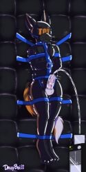 1:2 absurd_res anthro asphyxiation belt blinded bodily_fluids bondage bound breath_play breathing_noises canid canine canis clothing cum davyboi drone dronesuit encasement fur gag gagged genital_fluids genitals hi_res latex latex_clothing latex_skinsuit latex_suit legs_tied legs_together machine male mammal mask milking_machine muffled muffled_moaning muzzle_(object) muzzle_gag muzzled padded_room padded_walls penile penis penis_milking rebreather rebreather_bag restraints skinsuit solo straitjacket submissive_male suspension suspension_bondage tail tail_tuft tight_clothing tuft wolf