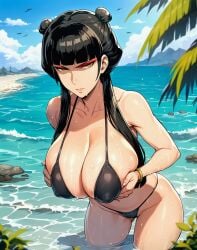 ai_generated avatar_the_last_airbender beach big_breasts bikini mai_(avatar) voluptuous_female