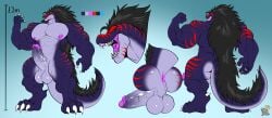 absurd_res anthro ass barazoku claws dinosaur drakons genitals hi_res humanoid_genitalia humanoid_penis male model_sheet muscular nipples nude paws penis prehistoric_species quartz_sephir reptile rhinoking scalie sephir theropod tyrannosaurid tyrannosauroid tyrannosaurus