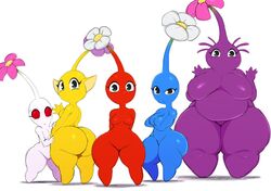 5girls blue_pikmin blue_skin breasts chubby completely_nude completely_nude_female curvy female female_only flower full_body looking_at_viewer multiple_girls naked naked_female nintendo nude nude_female pikmin pikmin_(species) purple_pikmin purple_skin red_eyes red_pikmin red_skin sssonic2 tagme thick_thighs video_games white_pikmin white_skin wide_hips yellow_pikmin yellow_skin