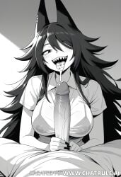 ai ai_generated blowjob cum cum_drip cum_in_mouth cumshot female large_penis male male/female miss_circle_(fundamental_paper_education) penis
