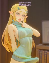 1futa 2025 ai_generated aran_sweater artist_name average_breasts bangs bare_shoulders blonde_hair blush braid breasts breasts breasts bust chest futanari hair_ornament hairclip heart hi_res high_quality high_resolution highres long_hair medium_breasts meme_attire naked_sweater nintendo normal_breasts novalust patreon patreon_username pointy_ears princess_zelda ribbed_sweater sideboob sleeveless_sweater sleeveless_turtleneck solo stable_diffusion sweater the_legend_of_zelda tongue tongue_out turtleneck turtleneck_sweater virgin_killer_sweater watermark