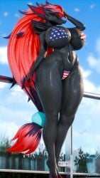 big_breasts bikini breasts cleavage dividebyzero female furry huge_breasts pokemon pokemon_(species) tagme thick_thighs wide_hips zoroark