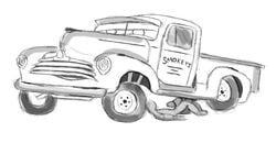 car cars_(film) cars_3 disney gay human male male_only mammal monochrome penis pixar rough_sketch smokey smokey_(cars) vehicle yaoi