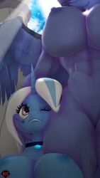 3d_(artwork) 4k 9:16 absurd_res anthro big_breasts biped breasts detailed_background digital_media_(artwork) duo equid equine eyelashes feathered_wings feathers female female/female fingers friendship_is_magic front_view hair hasbro hi_res horn huge_breasts mammal my_little_pony mythological_creature mythological_equine mythology naughty_cube navel nude pegasus princess_luna_(mlp) pupils smile thick_thighs trixie_(mlp) unicorn vulva wings