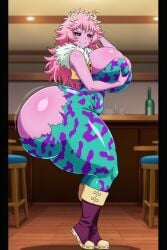 ai_generated ashido_mina big_ass big_breasts big_butt goldencum34 huge_ass huge_breasts huge_butt looking_at_viewer massive_ass massive_butt mina_ashido my_hero_academia side_view thick_thighs wardrobe_malfunction wide_hips