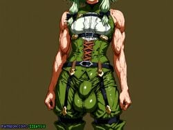 ai_generated big_balls elf elf_ears elf_futa futa_only futanari gigatsu goblin_slayer green_hair high_elf_archer_(goblin_slayer) muscles muscular pixel_art visible_penis