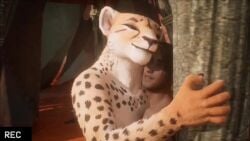 3d_render adeptussteve animated anthro anthro_female anthro_on_human cunnilingus eating_pussy facesitting furry furry_female leapord pussy_juice_string pussy_licking tagme video wildlife_(video_game)
