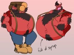1boy belly belly_button belly_focus big_belly flannel flannel_shirt huge_belly lumberjack_shirt male male_only reptamph round_belly solo solo_male