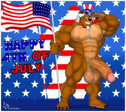 absurd_res andromorph anthro balls bear five_nights_at_freddy's freddy_(fnaf) genitals hi_res humanoid intersex male mammal muscular muscular_anthro muscular_male nipples penis scottgames solo sondinker_fazbear's
