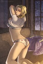 2015 blonde_female cabin dat_ass_need_more_r34 digital_drawing_(artwork) digital_media_(artwork) female good_artwork imminent_kidnapping invisible_male inviting_to_fuck jessica_riley light-skinned_female looking_at_partner looking_at_viewer male michael_munroe nighttime shadow_creature sideboob slim_girl snowfall snowy_background sofa supermassive_games twintails underwear_only undressing_self until_dawn until_dawn_remake until_thicc wendigo white_panties white_shirt wide_ass wide_hips woods yellow_hair