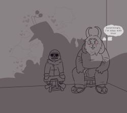 asgore_dreemurr boner cl0ckability cuck cuck_chair_(meme) cuckold cuckolding deltarune digital_media_(artwork) dilf female male mature_female mature_male milf netorare ntr offscreen_sex sans sex skeleton straight straight_sex sweating tenna_(deltarune) toriel tv_head