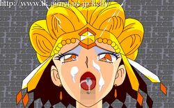 1girls 90s bishoujo_senshi_sailor_moon blonde_hair cum cum_in_mouth cum_on_face faceless_male female headdress november_kelly open_mouth sailor_galaxia shadow_galactica short_hair transparent_penis villainess