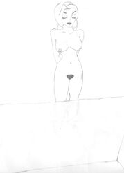 breasts fairy illusen_(neopets) naked neopets pubic_hair sketch unshaved_pussy