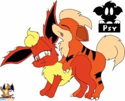 animated eevee eeveelution feral flareon growlithe pokémon_(species) pokemon pokemon_(species) psyredtails surfing_charizard tagme