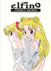 1990s 1993 20th_century 2girls araki_akira bishoujo_senshi_sailor_moon blonde_hair bow cleavage clothing comic doujin_cover female female_only human minako_aino multiple_girls panties straight_hair tagme usagi_tsukino