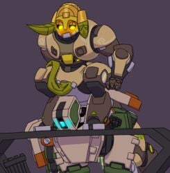 2017 2d ambiguous_gender bastion_(overwatch) blizzard_entertainment cum duo erection female horn lemonwiire living_machine machine male omnic orisa overwatch penetration ranged_weapon robot sex simple_background video_games weapon