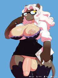 1futa areolae balls bottomless_skirt bra bra_down breasts clothed clothing clothing_lift curvaceous curvy erect_nipples erection_under_clothes erection_under_skirt exposed_breasts eyewear futa_only futanari glasses huge_breasts intersex juzztie large_areolae large_balls large_penis legwear mammal nipple_slip nipples no_bra no_panties open_shirt penis penis_out penis_under_clothes penis_under_skirt pink_nose raised_clothing semi-erect short simple_background skirt skirt_lift small_waist solo solo_futa thigh_highs unbuttoned underwear wide_hips