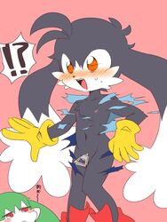 2018 anthro balls clothing cute duo exclamation feline footwear fur gloves king_of_sorrow klonoa klonoa_(series) lagomorph long_ears male male_focus mammal nude pilz_moos rabbit red_eyes shoes simple_background video_games