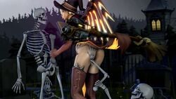 3d alternate_costume animated ass ass_grab boner handjob mercy no_sound overwatch pussy santalol skeleton tagme video witch_mercy