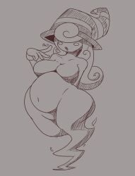 1girls belly big_breasts blush boobs breasts cabezilla chubby chubby_female ghost_tail gloves hair_over_eyes hat long_hair mario_(series) paper_mario paper_mario:_the_thousand-year_door shadow shadow_creature shadow_siren simple_background trans_woman vivian_(paper_mario) witch_hat