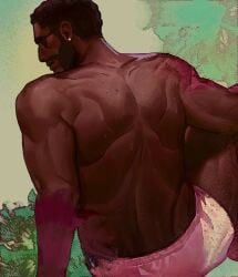 1boy artistic artistic_nude averageludwig back_muscles bara biceps body_hair boxers burn_scar burn_scars crossdressing dark-skinned_male dark_skin demoman_(team_fortress_2) digital_drawing_(artwork) digital_media_(artwork) earrings european european_male hair hairy_chest hairy_male human human_only male male_focus male_only mammal mature mature_male muscular muscular_arms muscular_back muscular_legs muscular_male muscular_thighs no_visible_genitalia nonsexual nonsexual_nudity posing posing_for_the_viewer scotsman scottish scottish_boy scottish_male shirtless shirtless_(male) shirtless_male solo solo_focus solo_male tasteful tasteful_nudity team_fortress_2 topless topless_male wholesome wholesome_nudity