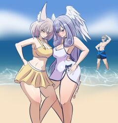 beach bisexual breasts cat_ears catgirl core_crystal melia_antiqua nia nia_(xenoblade) ninte nintendo non-nude outside rex_(xenoblade) royalty sunglasses swimsuit tagme wings wings_on_head xendrawsseggs xendrawsthings xenoblade_(series) xenoblade_chronicles xenoblade_chronicles_2 xenoblade_chronicles_3