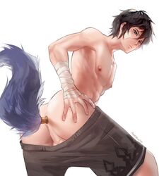 ayer_(granblue_fantasy) buttplug cat_tail granblue_fantasy male_only male_penetrating reddverse