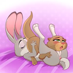 2018 69_position anthro anus ass blush closed_eyes cunnilingus disney duo fangs female green_eyes judy_hopps lagomorph lonbluewolf mammal mrs._otterton mustelid open_mouth oral otter pussy pussy_juice rabbit sex teeth tongue vaginal_penetration yuri zootopia