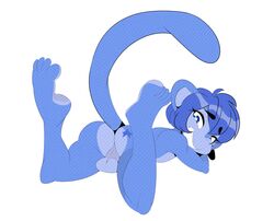 ass balls blue_eyes blue_fur fur grin hair long_tail looking_at_viewer male male_only mammal monkey nude pantygremlin primate short_hair smile solo star teasing teeth